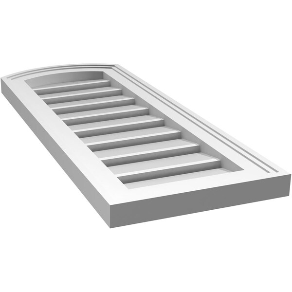 Ekena Millwork Arch Top Surface Mount PVC Gable Vent: Non-Functional, w/2"W x 1-1/2"P Brickmould Frame, 12"W x 28"H - GVPAR12X2802SN