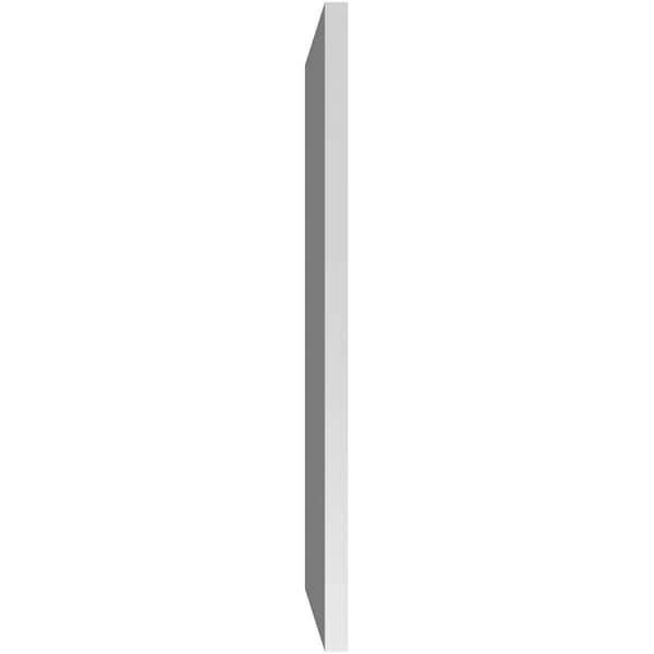 Ekena Millwork Vertical Surface Mount PVC Gable Vnt: Non-Functional, w/2"W x 1-1/2"H, Brickmould Frame, 16"W x 42"H - GVPVE16X4202SN