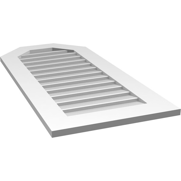 Ekena Millwork Octagonal Top Surface Mount PVC Gable Vent w/ 3-1/2"W x 1"P Standard Frame, 20"W x 42"H - GVPOT20X4201SN