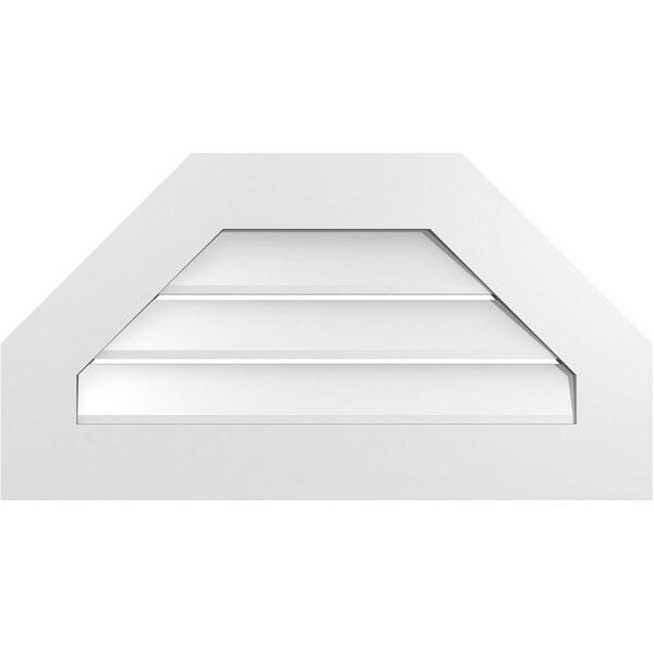 Ekena Millwork Octagonal Top Surface Mount PVC Gable Vent: Functional, w/ 3-1/2"W x 1"P Standard Frame, 30"W x 16"H - GVPOT30X1601SF