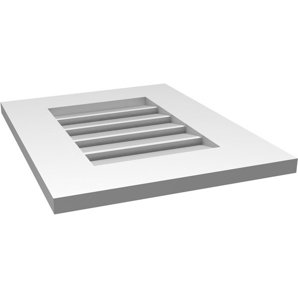 Ekena Millwork Vertical Surface Mount PVC Gable Vent: Functional, w/ 3-1/2"W x 1"P Standard Frame, 16"W x 20"H - GVPVE16X2001SF