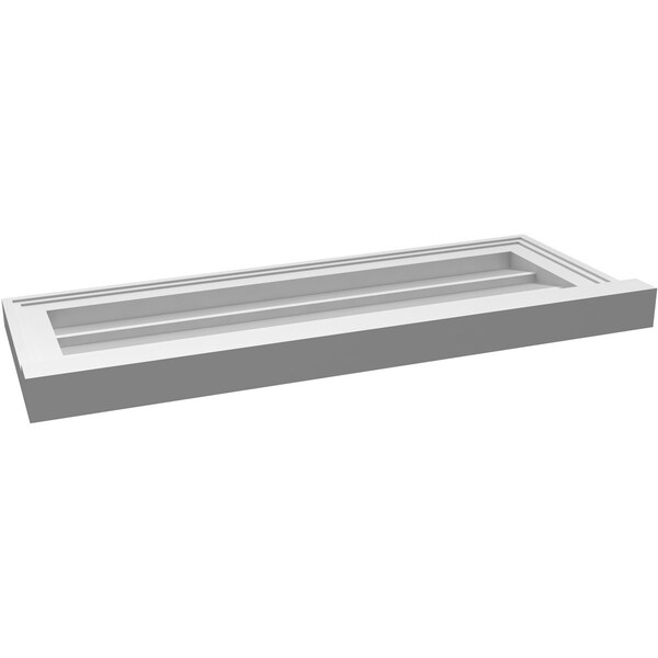 Ekena Millwork Vertical Surface Mount PVC Gable Vent w/ 2"W x 2"H , Brickmould Sill Frame, 30"W x 12"H - GVPVE30X1203SN
