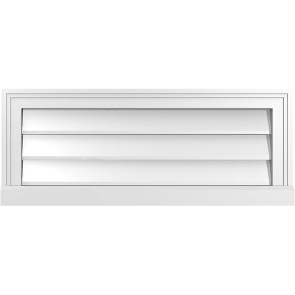 Ekena Millwork Vertical Surface Mount PVC Gable Vent w/ 2"W x 2"H , Brickmould Sill Frame, 30"W x 12"H - GVPVE30X1203SN
