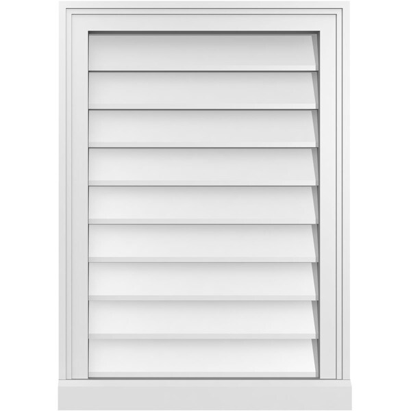 Ekena Millwork Vertical Surface Mount PVC Gable Vent w/ 2"W x 2"H , Brickmould Sill Frame, 20"W x 28"H - GVPVE20X2803SN
