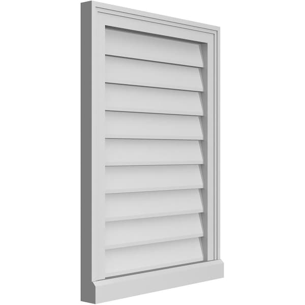 Ekena Millwork Vertical Surface Mount PVC Gable Vent w/ 2"W x 2"H , Brickmould Sill Frame, 20"W x 28"H - GVPVE20X2803SN