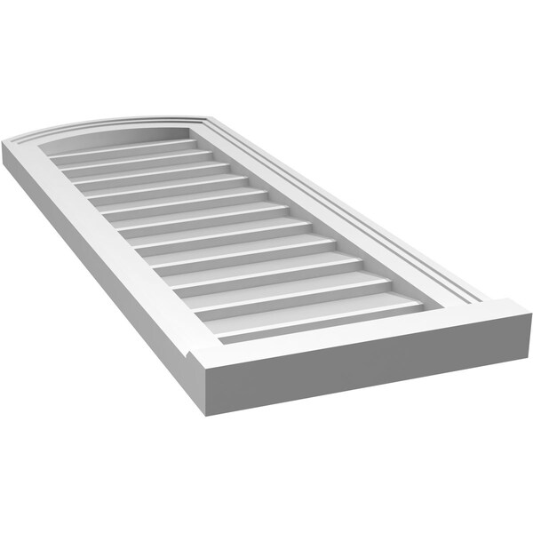 Ekena Millwork Arch Top Surface Mount PVC Gable Vent: Functional, w/ 2"W x 2"P Brickmould Sill Frame, 14"W x 36"H - GVPAR14X3603SF