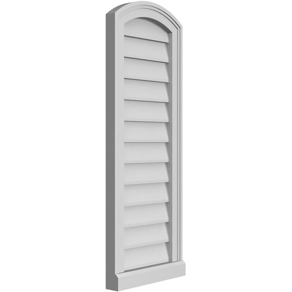 Ekena Millwork Arch Top Surface Mount PVC Gable Vent: Functional, w/ 2"W x 2"P Brickmould Sill Frame, 14"W x 36"H - GVPAR14X3603SF