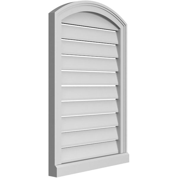 Ekena Millwork Arch Top Surface Mount PVC Gable Vent w/ 2"W x 2"P Brickmould Sill Frame, 22"W x 30"H - GVPAR22X3003SN