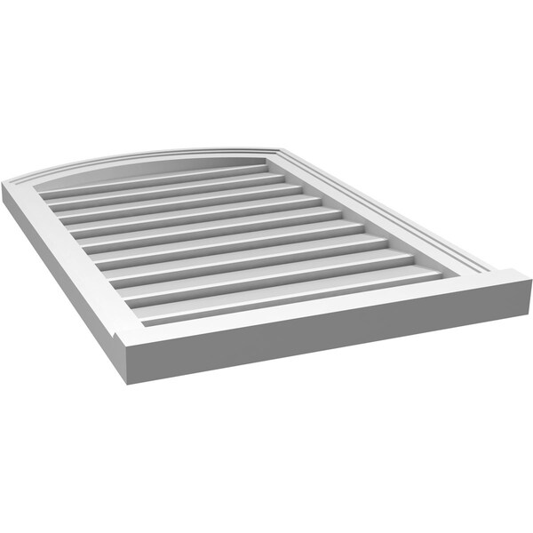 Ekena Millwork Arch Top Surface Mount PVC Gable Vent w/ 2"W x 2"P Brickmould Sill Frame, 22"W x 30"H - GVPAR22X3003SN