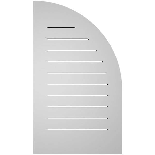 Ekena Millwork Quarter Round Top Left Surface Mount PVC Gable Vent w/ 3-1/2"W x 1"P Standard Frame, 22"W x 38"H - GVPQL22X3801SF