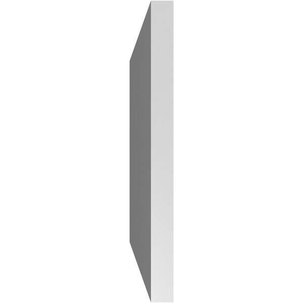 Ekena Millwork Vertical Surface Mount PVC Gable Vnt: Non-Functional, w/2"W x 1-1/2"H, Brickmould Frame, 28"W x 20"H - GVPVE28X2002SN