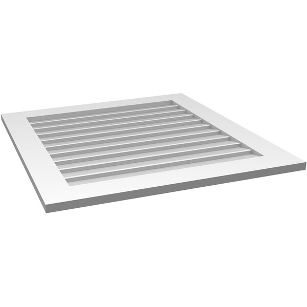 Ekena Millwork Vertical Surface Mount PVC Gable Vent: Non-Functional, w/3-1/2"W x 1"H, Standard Frame, 32"W x 34"H - GVPVE32X3401SN