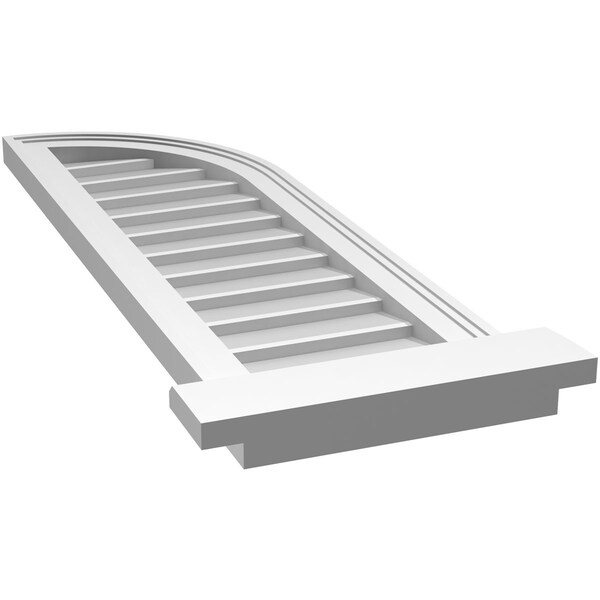 Ekena Millwork Quarter Round Top Right Surface Mount PVC Gable Vent w/ 2"W x 2"P Brickmould Sill Frame, 12"W x 38"H - GVPQR12X3803SN