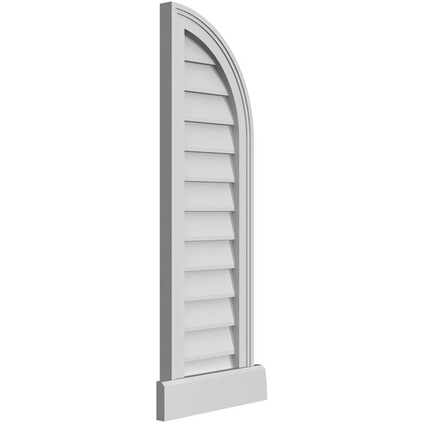 Ekena Millwork Quarter Round Top Right Surface Mount PVC Gable Vent w/ 2"W x 2"P Brickmould Sill Frame, 12"W x 38"H - GVPQR12X3803SN