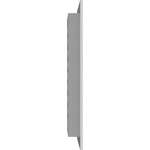 Ekena Millwork Vertical Gable Vent Functional, PVC Gable Vent w/ 1" x 4" Flat Trim Frame, 24"W x 20"H - GVPVE24X2001FUN