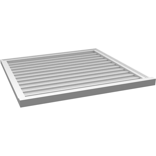Ekena Millwork Vertical Surface Mount PVC Gable Vent w/ 2"W x 2"H , Brickmould Sill Frame, 40"W x 38"H - GVPVE40X3803SN