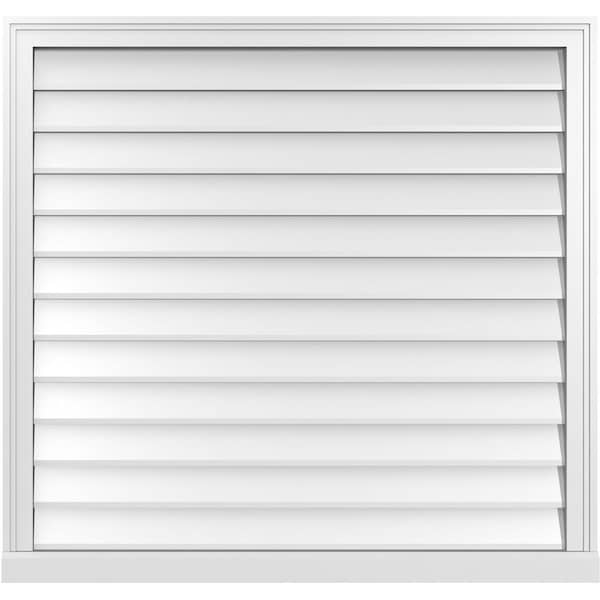 Ekena Millwork Vertical Surface Mount PVC Gable Vent w/ 2"W x 2"H , Brickmould Sill Frame, 40"W x 38"H - GVPVE40X3803SN