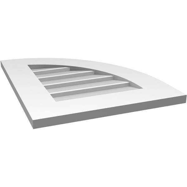 Ekena Millwork Quarter Round Top Right Surface Mount PVC Gable Vent w/ 3-1/2"W x 1"P Standard Frame, 18"W x 22"H - GVPQR18X2201SN