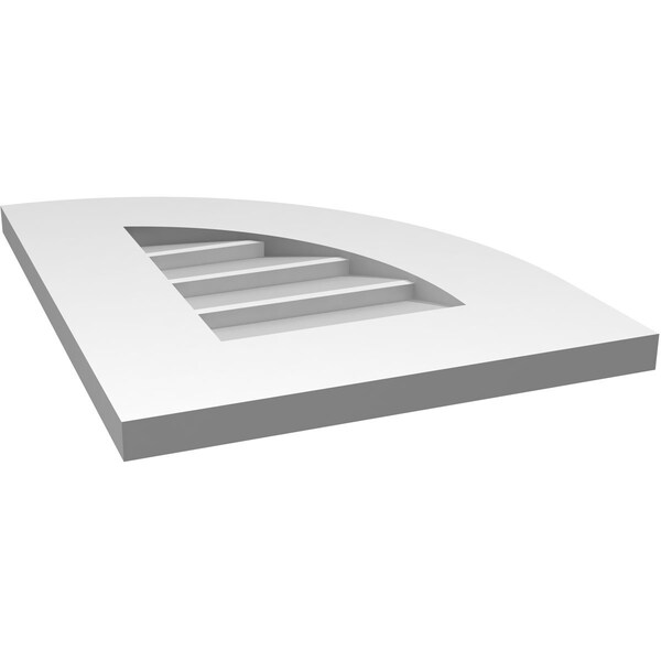 Ekena Millwork Quarter Round Top Right Surface Mount PVC Gable Vent w/ 3-1/2"W x 1"P Standard Frame, 14"W x 18"H - GVPQR14X1801SN