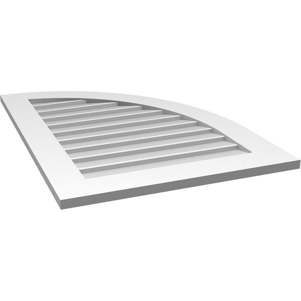 Ekena Millwork Quarter Round Top Right Surface Mount PVC Gable Vent w/ 3-1/2"W x 1"P Standard Frame, 26"W x 36"H - GVPQR26X3601SN