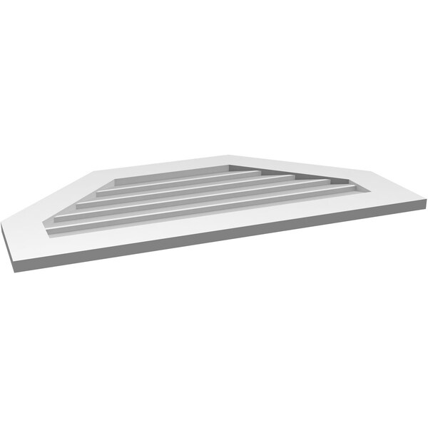 Ekena Millwork Octagonal Top Surface Mount PVC Gable Vent w/ 3-1/2"W x 1"P Standard Frame, 38"W x 20"H - GVPOT38X2001SN