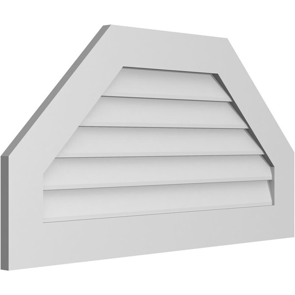 Ekena Millwork Octagonal Top Surface Mount PVC Gable Vent w/ 3-1/2"W x 1"P Standard Frame, 38"W x 20"H - GVPOT38X2001SN