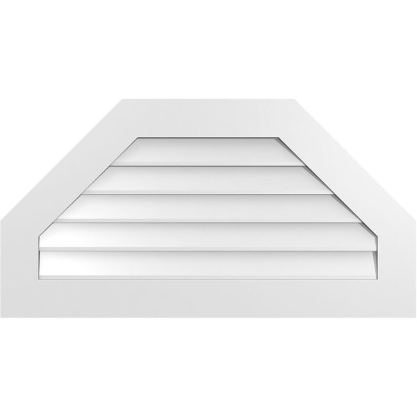Ekena Millwork Octagonal Top Surface Mount PVC Gable Vent w/ 3-1/2"W x 1"P Standard Frame, 38"W x 20"H - GVPOT38X2001SN