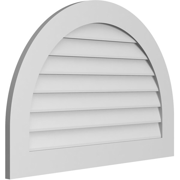 Ekena Millwork Round Top Surface Mount PVC Gable Vent: Non-Functional, w/ 3-1/2"W x 1"P Standard Frame, 38"W x 26"H - GVPRT38X2601SN