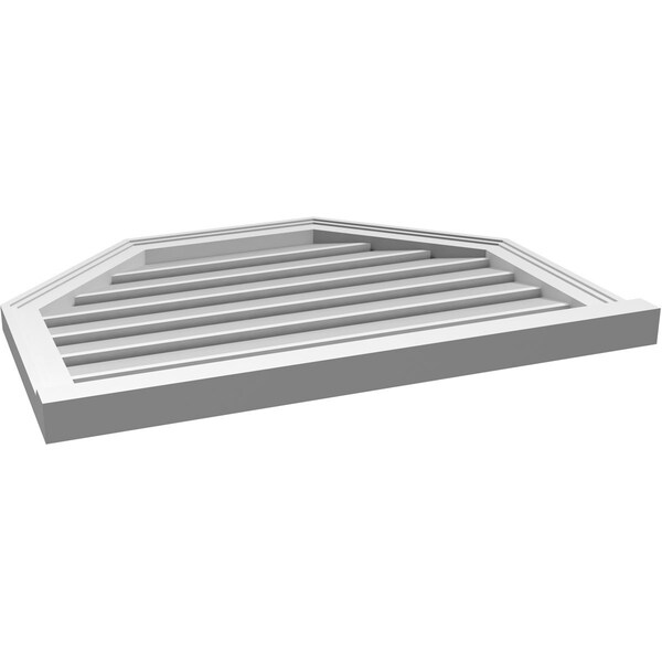 Ekena Millwork Octagonal Top Surface Mount PVC Gable Vent w/ 2"W x 2"P Brickmould Sill Frame, 32"W x 24"H - GVPOT32X2403SF
