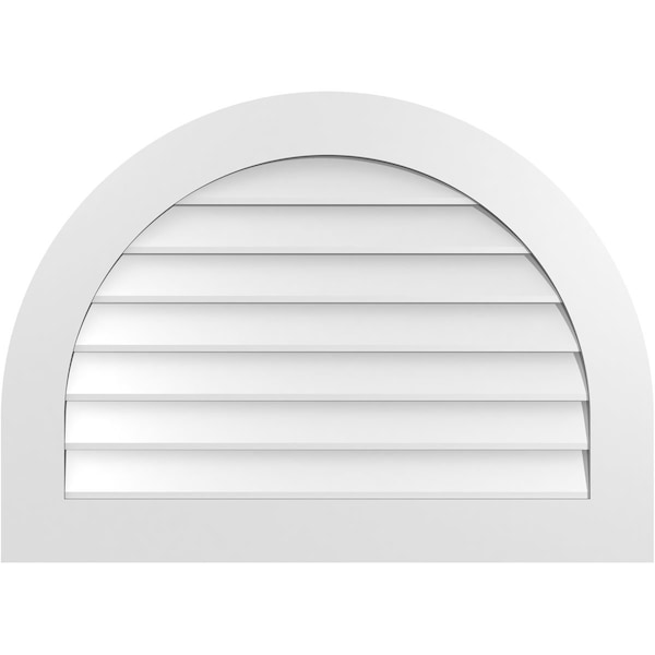 Ekena Millwork Round Top Surface Mount PVC Gable Vent: Non-Functional, w/ 3-1/2"W x 1"P Standard Frame, 36"W x 26"H - GVPRT36X2601SN