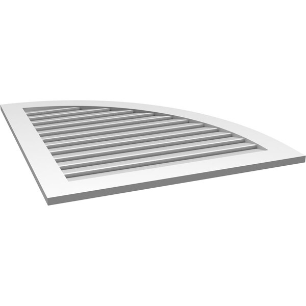 Ekena Millwork Quarter Round Top Right Surface Mount PVC Gable Vent w/ 3-1/2"W x 1"P Standard Frame, 36"W x 40"H - GVPQR36X4001SF