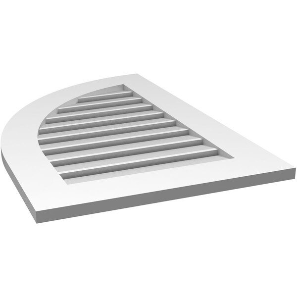 Ekena Millwork Quarter Round Top Left Surface Mount PVC Gable Vent w/ 3-1/2"W x 1"P Standard Frame, 22"W x 32"H - GVPQL22X3201SF