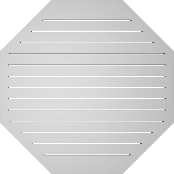 Ekena Millwork Octagonal Surface Mount PVC Gable Vent: Functional, w/ 2"W x 2"P Brickmould Sill Frame, 42"W x 42"H - GVPOC42X4203SF