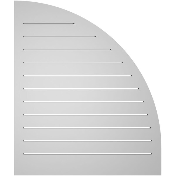 Ekena Millwork Quarter Round Top Left Surface Mount PVC Gable Vent w/ 2"W x 1-1/2"P Brickmould Frame, 32"W x 38"H - GVPQL32X3802SF