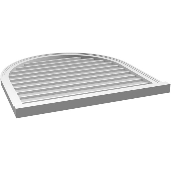 Ekena Millwork Round Top Surface Mount PVC Gable Vent w/ 2"W x 2"P Brickmould Sill Frame, 34"W x 34"H - GVPRT34X3403SN