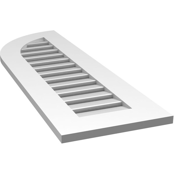 Ekena Millwork Quarter Round Top Left Surface Mount PVC Gable Vent w/ 3-1/2"W x 1"P Standard Frame, 14"W x 42"H - GVPQL14X4201SF