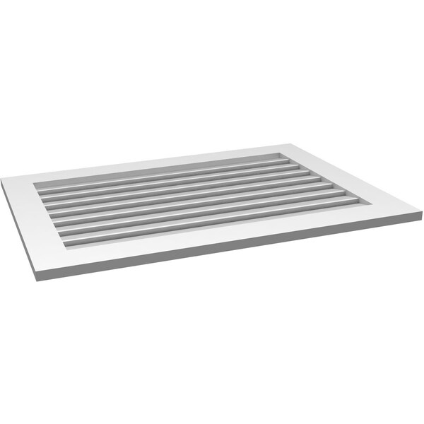 Ekena Millwork Vertical Surface Mount PVC Gable Vent: Functional, w/ 3-1/2"W x 1"P Standard Frame, 40"W x 28"H - GVPVE40X2801SF