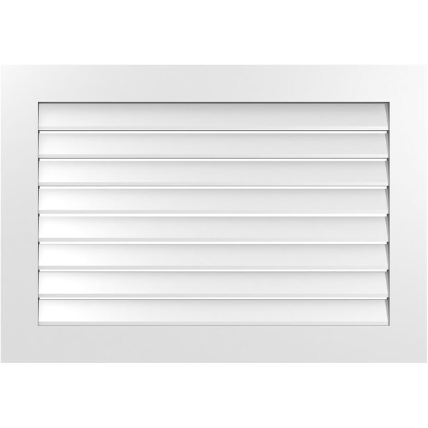 Ekena Millwork Vertical Surface Mount PVC Gable Vent: Functional, w/ 3-1/2"W x 1"P Standard Frame, 40"W x 28"H - GVPVE40X2801SF