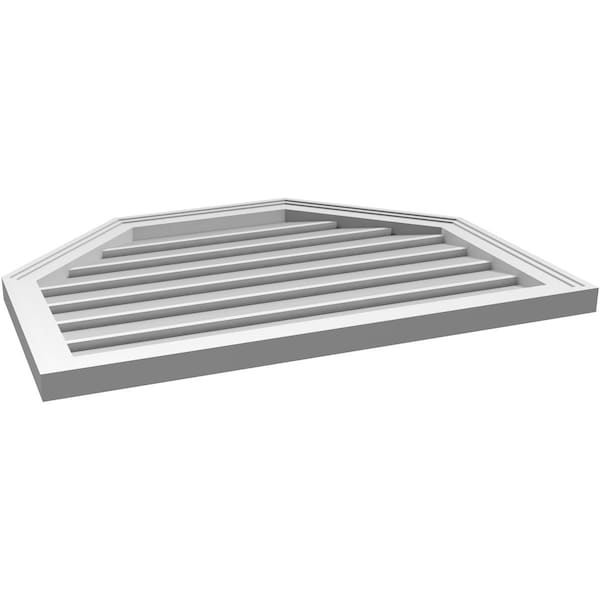 Ekena Millwork Octagonal Top Surface Mount PVC Gable Vent w/ 2"W x 1-1/2"P Brickmould Frame, 32"W x 24"H - GVPOT32X2402SF