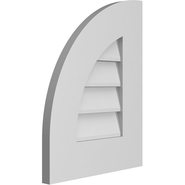 Ekena Millwork Quarter Round Top Left Surface Mount PVC Gable Vent w/ 3-1/2"W x 1"P Standard Frame, 14"W x 18"H - GVPQL14X1801SN