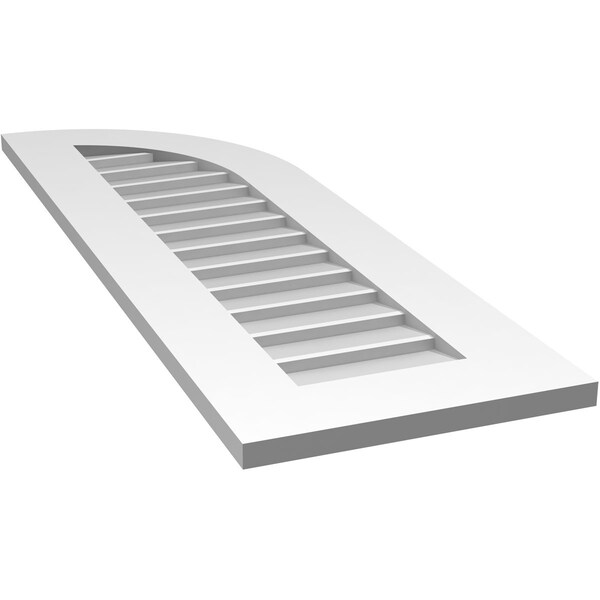 Ekena Millwork Quarter Round Top Right Surface Mount PVC Gable Vent w/ 3-1/2"W x 1"P Standard Frame, 14"W x 42"H - GVPQR14X4201SN