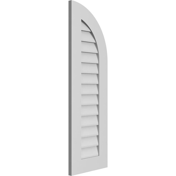 Ekena Millwork Quarter Round Top Right Surface Mount PVC Gable Vent w/ 3-1/2"W x 1"P Standard Frame, 14"W x 42"H - GVPQR14X4201SN