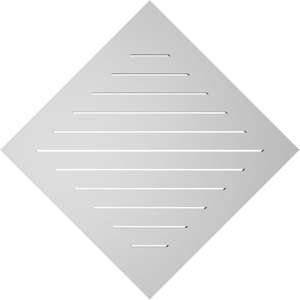 Ekena Millwork Diamond Surface Mount PVC Gable Vent: Non-Functional, w/ 3-1/2"W x 1"P Standard Frame, 40"W x 40"H - GVPDI40X4001SN