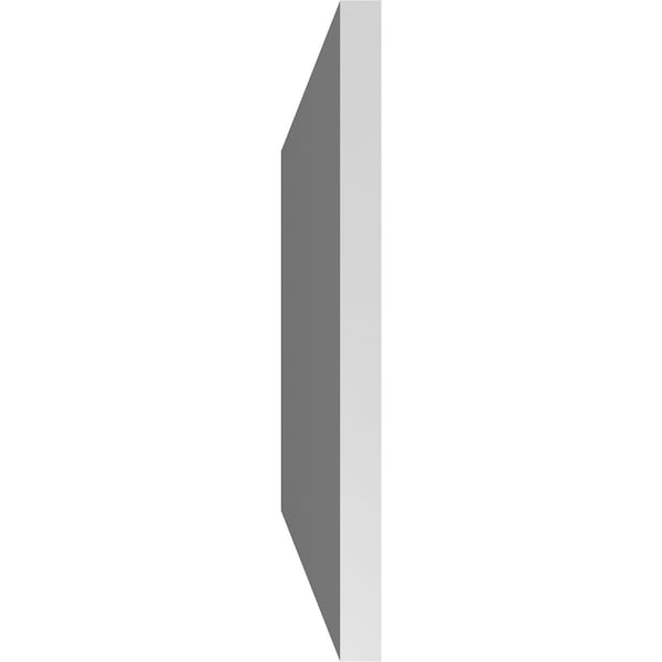 Ekena Millwork Vertical Surface Mount PVC Gable Vent: Non-Functional, w/3-1/2"W x 1"H, Standard Frame, 42"W x 16"H - GVPVE42X1601SN