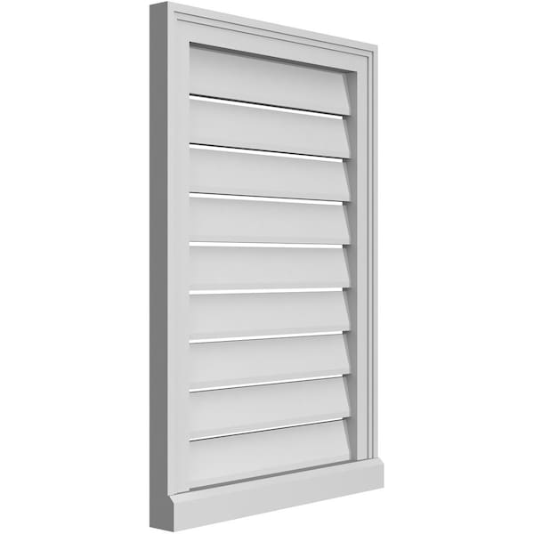 Ekena Millwork Vertical Surface Mount PVC Gable Vent: Functional, w/ 2"W x 2"P Brickmould Sill Frame, 20"W x 30"H - GVPVE20X3003SF