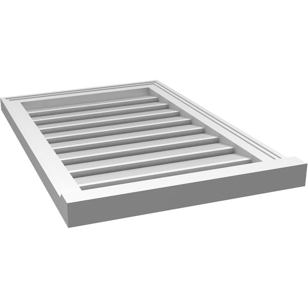 Ekena Millwork Vertical Surface Mount PVC Gable Vent: Functional, w/ 2"W x 2"P Brickmould Sill Frame, 20"W x 30"H - GVPVE20X3003SF