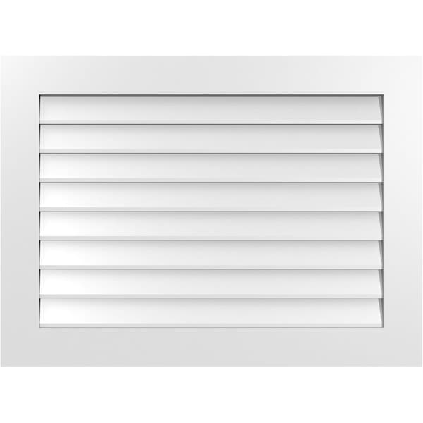 Ekena Millwork Vertical Surface Mount PVC Gable Vent: Non-Functional, w/3-1/2"W x 1"H, Standard Frame, 38"W x 28"H - GVPVE38X2801SN