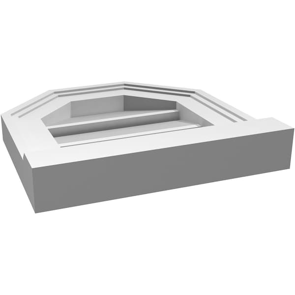 Ekena Millwork Octagonal Top Surface Mount PVC Gable Vent w/ 2"W x 2"P Brickmould Sill Frame, 12"W x 12"H - GVPOT12X1203SF