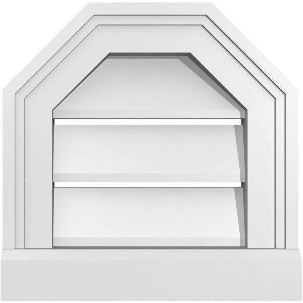 Ekena Millwork Octagonal Top Surface Mount PVC Gable Vent w/ 2"W x 2"P Brickmould Sill Frame, 12"W x 12"H - GVPOT12X1203SF