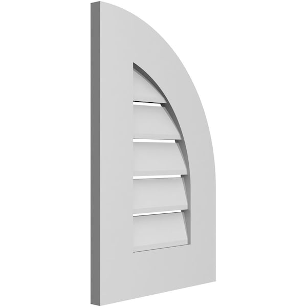 Ekena Millwork Quarter Round Top Right Surface Mount PVC Gable Vent w/ 3-1/2"W x 1"P Standard Frame, 14"W x 22"H - GVPQR14X2201SF